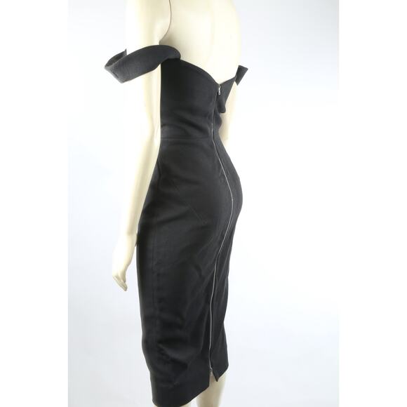 Victoria Beckham Black Sleeveless Fitted Midi Sheath Dress Size 2 - Picture 12 of 16